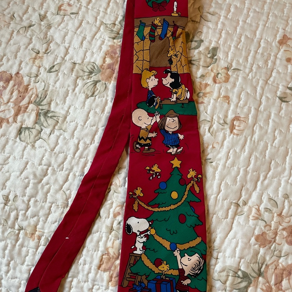 Peanuts characters Red Tie Christmas themed